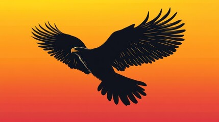 Soaring Bird Silhouette Graphic