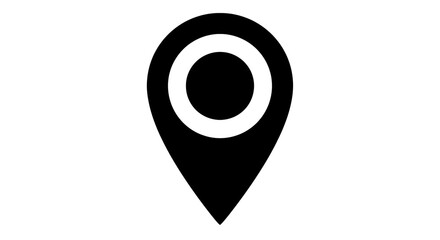 Isolated Black Map Pointer Icon