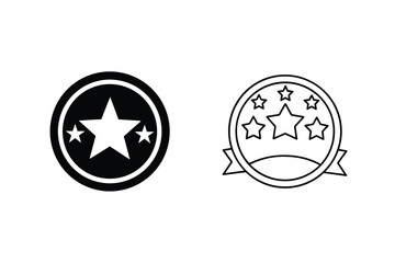 Star Rating Badges Icons, Quality, Feedback, Excellence, Awards