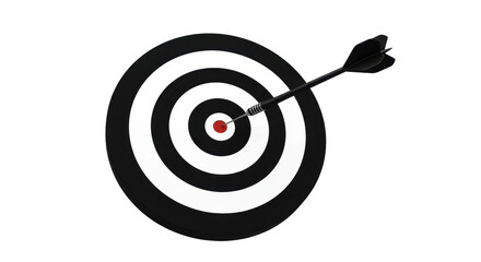 Isolated Target with Arrow on Bullseye