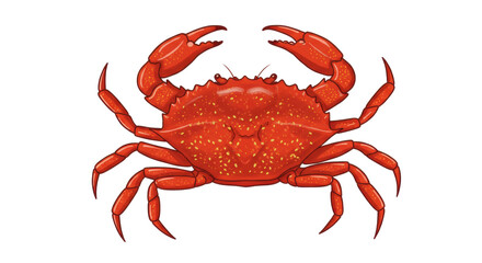 Isolated Cooked Red Crab