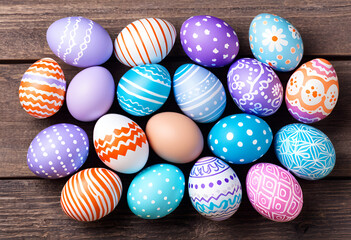 Fototapeta premium arranged colorful easter eggs