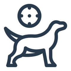 Hunting Dog with Tracking Collar and Target