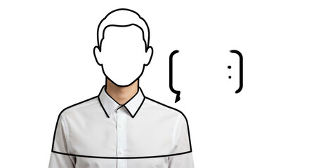 Isolated Person with messages icons