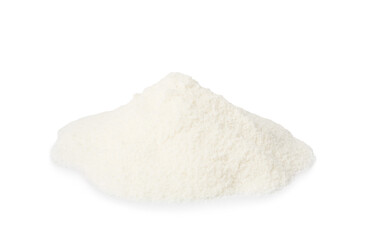 Pile of collagen powder isolated on white