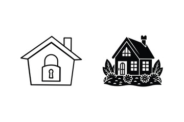 Home Security, House Icons, Locked House, Safety, Property, Real Estate, Shelter, Home Sweet Home, B
