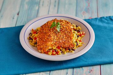 Blackened Fish Fillet on Black Beans & Rice