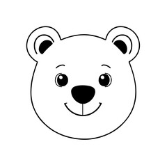 Obraz premium Cute Cartoon Bear Face Illustration