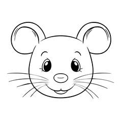 Fototapeta premium Minimalist Cartoon Mouse Illustration