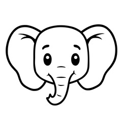 Fototapeta premium Cute Cartoon Elephant Illustration