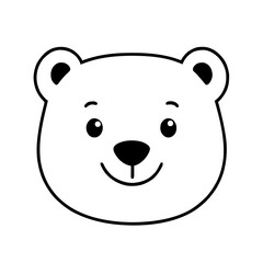 Obraz premium Cute Cartoon Bear Face Illustration
