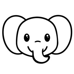 Obraz premium Cute Cartoon Elephant Face Illustration