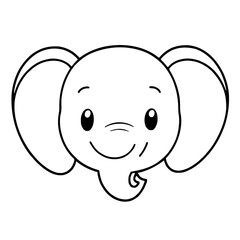 Obraz premium Cute Cartoon Elephant Face
