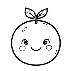 Obraz premium Cute Kawaii Plum Character