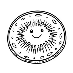 Cute Kiwi Slice Illustration