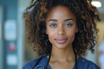 Healthcare professional in a medical facility showcasing compassion and dedication to patient care in a bright and inviting atmosphere