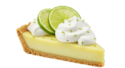Isolated Slice of Key Lime Pie