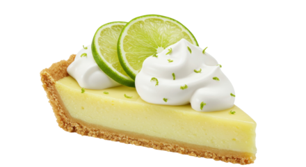 Isolated Slice of Key Lime Pie