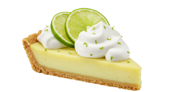 Isolated Slice of Key Lime Pie