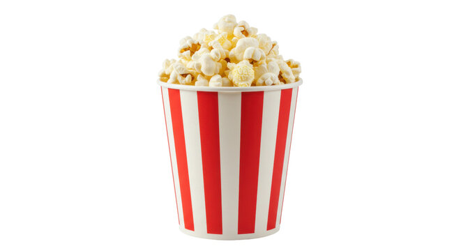 Isolated Popcorn in Striped Container