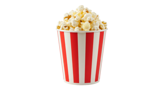 Isolated Popcorn in Striped Container