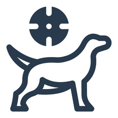 Hunting Dog with Tracking Collar and Target