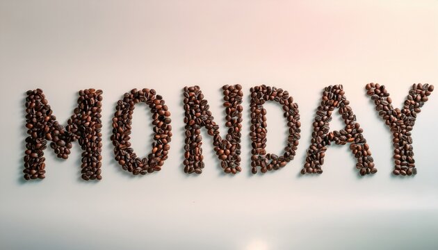 Word monday made out of coffee beans - Powered by Adobe