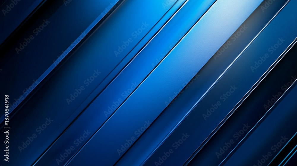 Poster angled blue bars with subtle gradients and highlights creating a modern abstract background