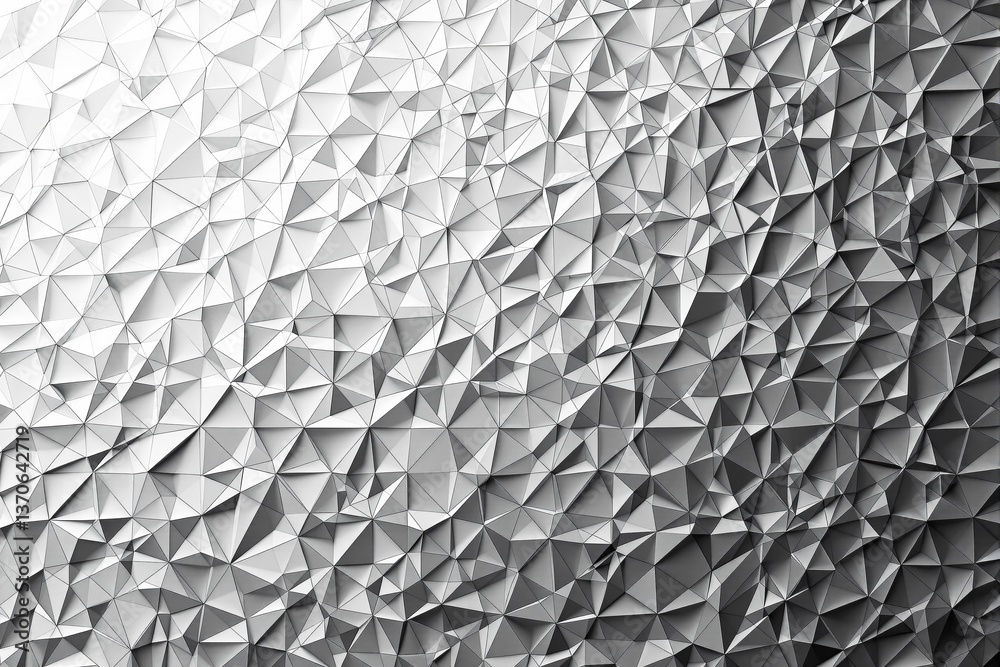 Poster Abstract geometric background with a faceted surface pattern in grayscale tones.