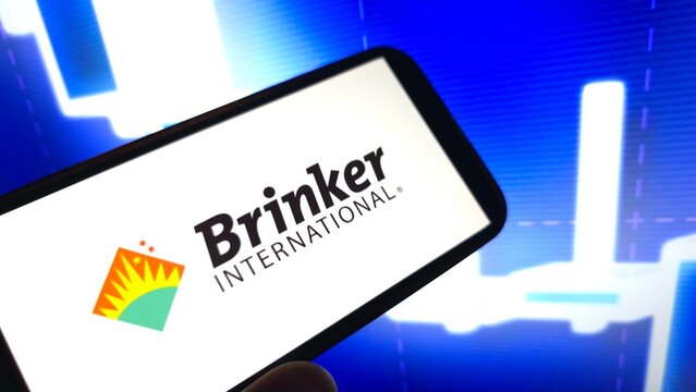 Konskie, Poland - March 27, 2025: Brinker International company logo displayed on mobile phone