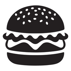 Delicious Hamburger Vector Silhouette Illustration Food Fast Food Design