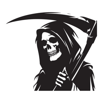 recommend clip art: Silhouette grim reaper holding scythe symbol of death and mortality