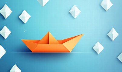 paper boat on the beach