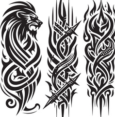 Tattoo Style Vector Bundle | Vintage Skull, Roses, Dragons, and Wild Animals Illustrations