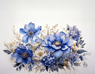 화사한 파스텔톤 블루 꽃 이미지