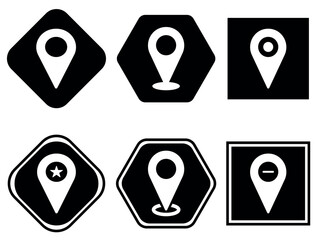 set of 3d pointers. location icon illustration. Location pin icon set. Search map icon