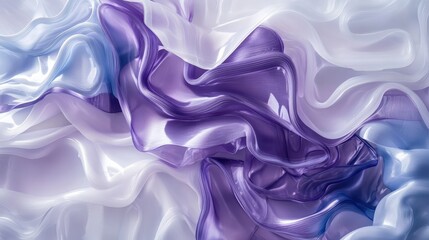 Fototapeta premium Vibrant purple, white, and blue swirl in this captivating abstract digital art piece. A mesmerizing blend of color and form