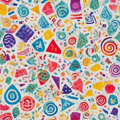 심플하면서도 재미있는 멤피스 디자인 추상적인 기하학적 연속 무늬