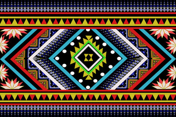 Abstract geometric ethnic pattern design. Aztec fabric carpet mandala ornaments ethnic textile decorations wallpaper. Tribal boho native turkey ethnic traditional embroidery vector background
