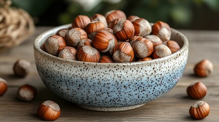 Delicious raw hazelnuts, perfect for healthy eating, nutritious snacks, and a natural protein boost.