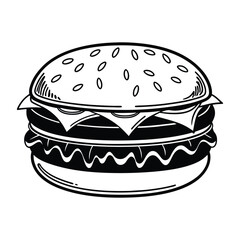 Hamburger on a white background