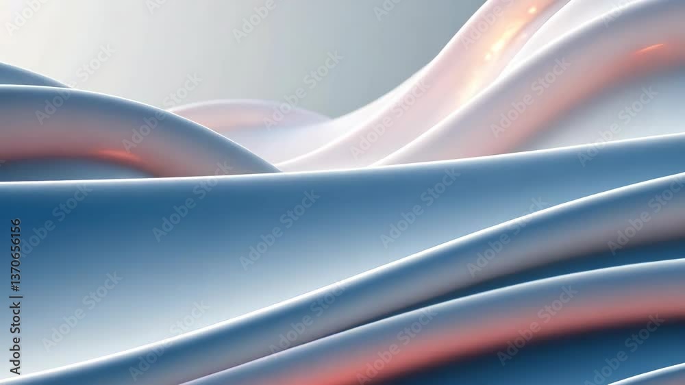 Aufkleber smooth, elegant waves of light blue and white flow across the screen in an abstract animation