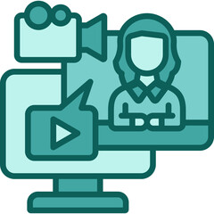 Obraz premium Video Ads solid icon