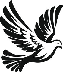 Vector silhouette of a dove