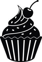 vector illustration of a cupcake
