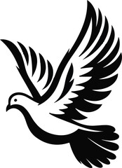 Obraz premium Vector silhouette of a dove