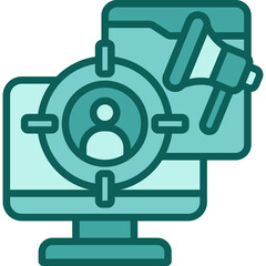 Obraz premium Ad Retargeting solid icon