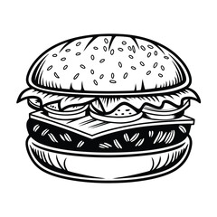 Hamburger on a white background