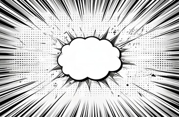 comic style pop art speech bubble black and white background