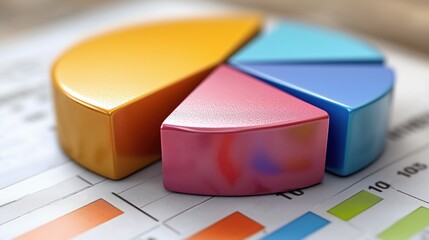 Pie chart analysis showcasing data distribution, colorful sections, and numerical representation in business statistics